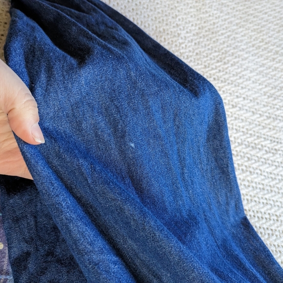 VTG CM Company Denim Long Sleeve Plaid Flannel Shirt Button Down Women's Medium - Picture 9 of 9